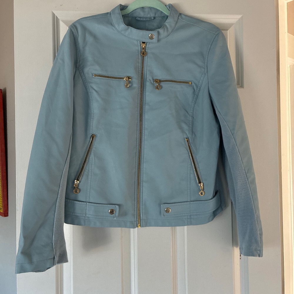 Marc New York blue faux leather jacket